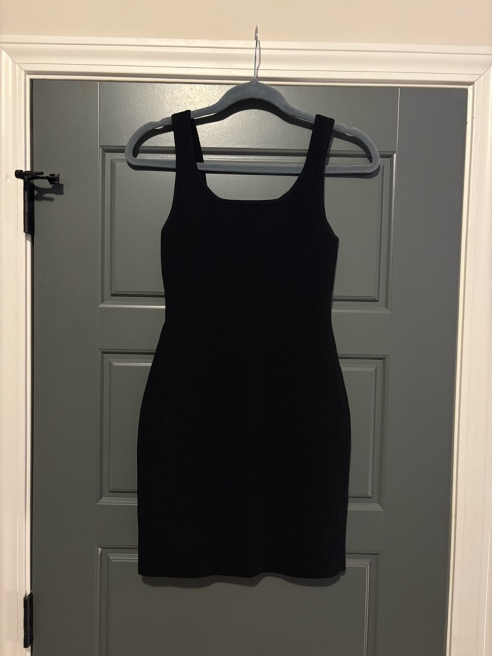 Babaton Black Ribbed Tank Dress Mini Bodycon Size Small Aritzia